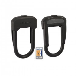 HIPLOK D LOCK 13MM X 14 X 7CM HARDENED STEEL (SILVER SOLD SECURE): BLACK 13MM X 14 X 7CM