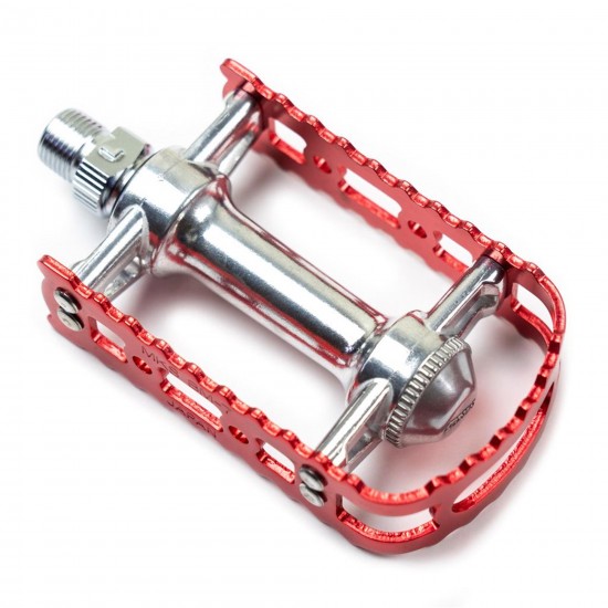 MKS BM-7 Alloy Body & Plate 1/2 Inch Axle Road Pedal: RED 1/2"