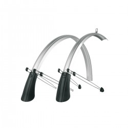 SKS Commuter Mudguard Set With Spoiler: SILVER 28" 35MM SKS Commuter Mudguard Set With Spoiler: SILVER 28" 35MM