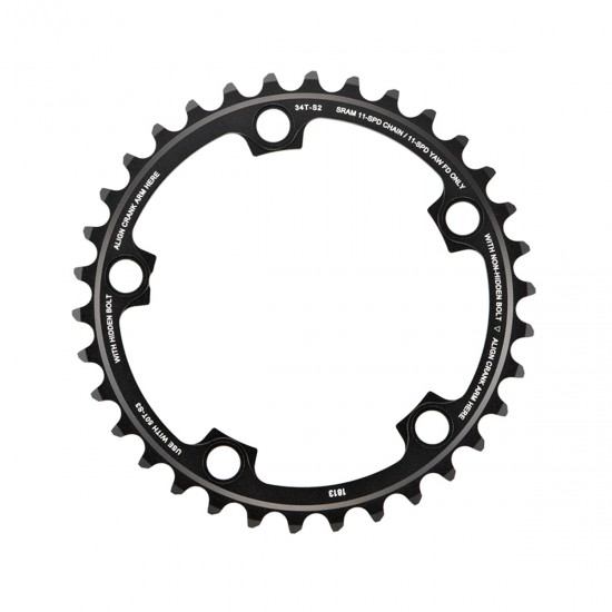 SRAM Chain Ring Road Red22/Force22/Rival22 X-Glide R 36T Yaw 11 Speed S1 110 Alum 3mm Blast Black (52-36 46-36): BLACK 11SPD 36T