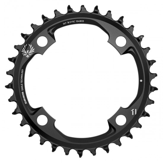 SRAM Chain Ring X-SYNC 2 34T 104 BCD Steel Eagle Black: BLACK 34T