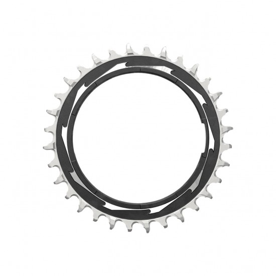 SRAM Chain Ring T-TYPE  Powermeter Threaded 3mm Offset Eagle (including pin thread backup and screw) XXSL D1 2023: BLACK/SILVER 32T