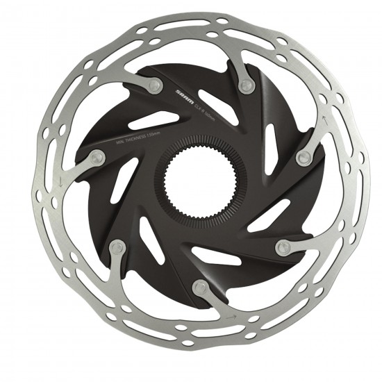 SRAM Rotor Centerline X Road 2 Piece CenterLock Black Rounded (includes internal tooled lockring):  140MM