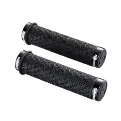 SRAM DH Silicone Locking Grips Black with Double Clamps & End Plugs: SRAM DH Silicone Locking Grips Black with Double Clamps & End Plugs: