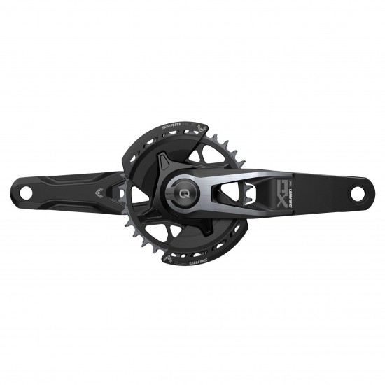 SRAM Crankset Powermeter X0 Eagle Spindle Q174 55mm Chainline Dub MTB Wide Black 2-Guards 32T T-Type (BB Not Included) 2023: BLACK 165MM