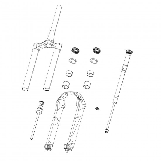RockShox Fork Spring Debonair Shaft - (Includes Air Shaft And Bumpers) 27/29 (38mm) - Domain C1+ (2025+):  150MM