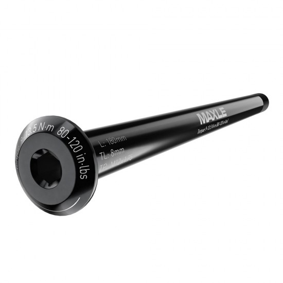 SRAM Axle Maxle Stealth Rear, Length 180mm, Thread Length 13mm, Thread Pitch M12X1.0 - Boost UDH: BLACK SRAM Axle Maxle Stealth Rear, Length 180mm, Thread Length 13mm, Thread Pitch M12X1.0 - Boost UDH: BLACK