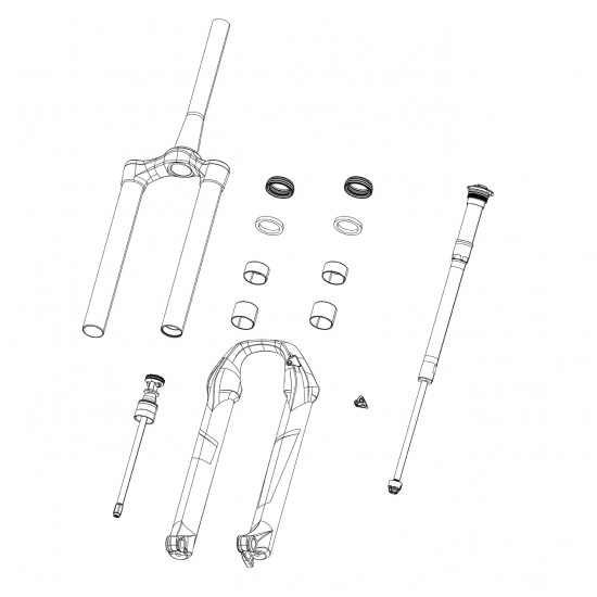 Rockshox - Fork Lower Leg - (Decals Included) 27 15X110 Boost - 35G (2020+), 35S (2021+): GLOSS BLACK