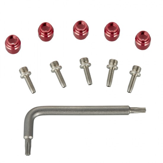 Sram Spare - Disc Brake Spare Lever Hydraulic Disc Brake Hose Fitting KitIncludes 5 Threaded HoseBarbs 5 Red Comp Fittings, 1 T8 TORX) Qty 5: