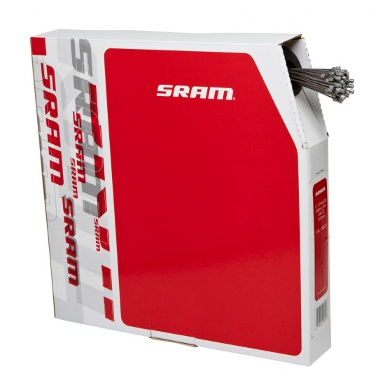SRAM Shift Road and MTB Cable Kit 4mm (1x 1500mm, 1x 2300mm 1.1mm polished stainless steel cables, 4mm reinforced linear strand housing, ferrules, end caps, frame protectors): BLACK