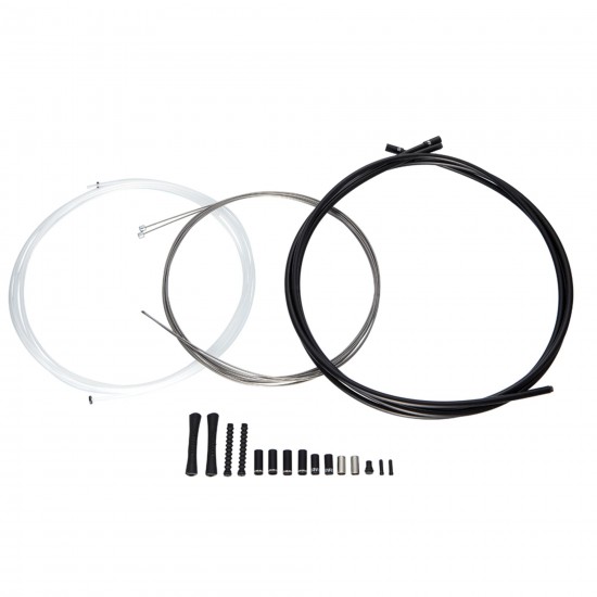 SRAM Shift Cable Kit - Black 4mm SlickWire 1X (Includes 2300mm x1.1mm SRAM SlickWire cable, 2000x4mm SRAM housing, 2 SRAM Aluminum Ferrules, 2 end caps) - SRAM 1x MTB and Road: BLACK 4MM SRAM Shift Cable Kit - Black 4mm SlickWire 1X (Includes 2300mm x1.1mm SRAM SlickWire cable, 2000x4mm SRAM housing, 2 SRAM Aluminum Ferrules, 2 end caps) - SRAM 1x MTB and Road: BLACK 4MM