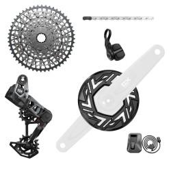SRAM - GX T-Type Eagle E-Mtb 104Bcd Transmission Axs Groupset (Rd W/Battery/Charger/Cord, Ec Pod, Cr 104Bcd T-Type 34T,Clip-On Guard, Cn 126L, Cs Xs-1275 10-52T) ñ Cranks Not Included: SRAM - GX T-Type Eagle E-Mtb 104Bcd Transmission Axs Groupset (Rd W/Battery/Charger/Cord, Ec Pod, Cr 104Bcd T-Type 34T,Clip-On Guard, Cn 126L, Cs Xs-1275 10-52T) ñ Cranks Not Included: