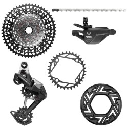 SRAM Eagle 90 Groupset Emtb (Rear Der, Single Click Trigger Wclamp, Cr 104Bcd T-Type 34T, Clip-On Guard , Gx T-Type Chain 126L, Cs Xs-1275 Blk 10-52T) - Cranks Not Included:  10-52T