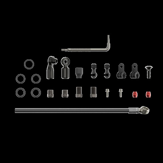 SRAM Spare - Disc Brake Hydraulic Hose Kit - Beveled Banjo -2000mmblk (Inc. Banjo, Fittings) - Flat Mount,Red22,Force22,Rival22,Force 1,Force CX1,Apex1 HRD,S700: BLACK 2000MM