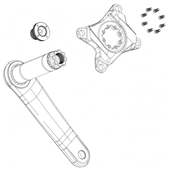 SRAM - Pedal Assist Bosch Carbon Crank†Cap - Including 3 Screws 2023: