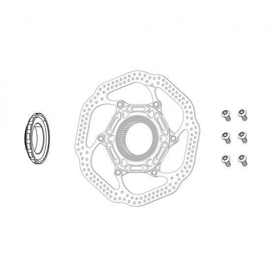 Sram Spare - Hub Centerlock Rotor Disc Lockring Black Sram Logo Qty 1 2021: