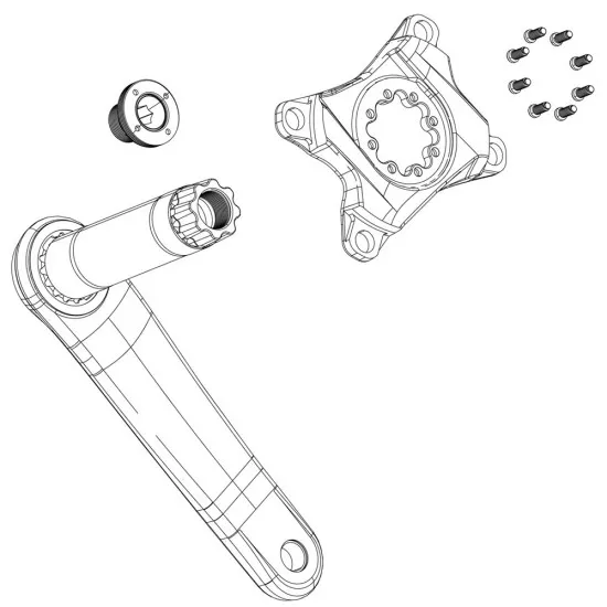 Sram Spare - Crank Arm Bolt KI M18/M30 Alloy Self-Extracting BB30 Right Qty 1:  BB30