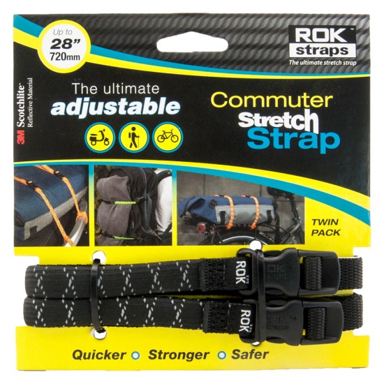 Rok Straps LD 12mm Adj Black reflective Rok Straps LD 12mm Adj Black reflective