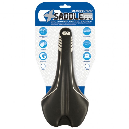 Oxford COntour Race Saddle - Black/White Oxford COntour Race Saddle - Black/White
