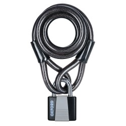 Oxford Loop Lock10 Cable Lock+Padlock 10mmx1800mm