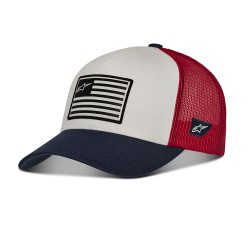 Alpinestars Flag Snapback Hat Wht Navy Red Alpinestars Flag Snapback Hat Wht Navy Red