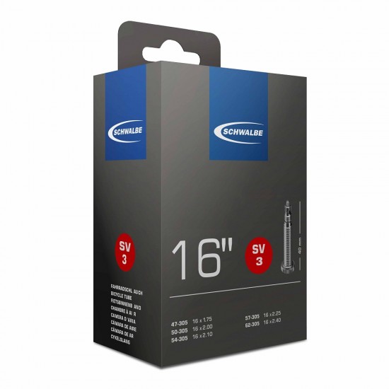 Schwalbe SV3 Inner Tube 16 x 1.75-2.50 Schwalbe SV3 Inner Tube 16 x 1.75-2.50