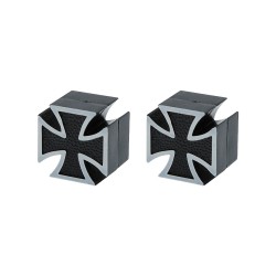 Oxford Iron Cross Valve Caps-Black