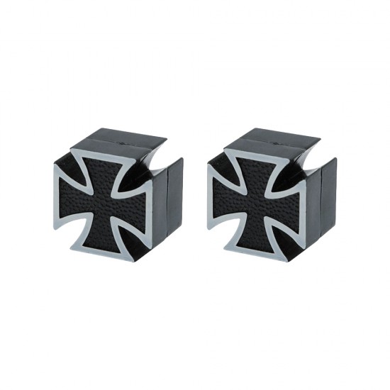 Oxford Iron Cross Valve Caps-Black