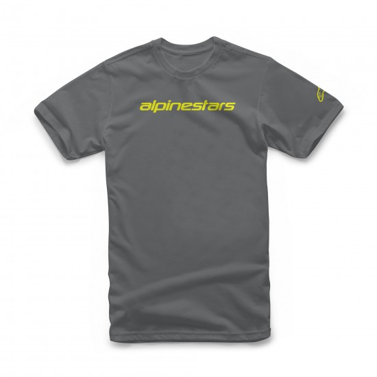 Alpinestars Linear Wordmark Tee Charcoal Fluo Yellow 2XL Alpinestars Linear Wordmark Tee Charcoal Fluo Yellow 2XL