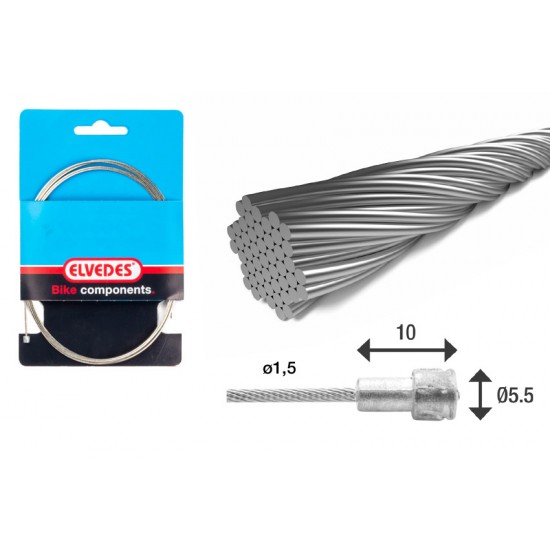 Elvedes 6412RVS-49 Stainless Inner Brake Cable - Road (Ea)