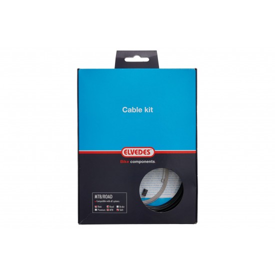 Elvedes 2021040 Flexible Gear Cable Kit - Black (1 Set)
