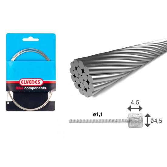 Elvedes 6472RVS-SHIM Stainless Inner Gear Cable (Ea)