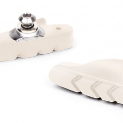 Elvedes Road Caliper Brake Pads - With Fins WHITE 6848 (Pr) Elvedes Road Caliper Brake Pads - With Fins WHITE 6848 (Pr)