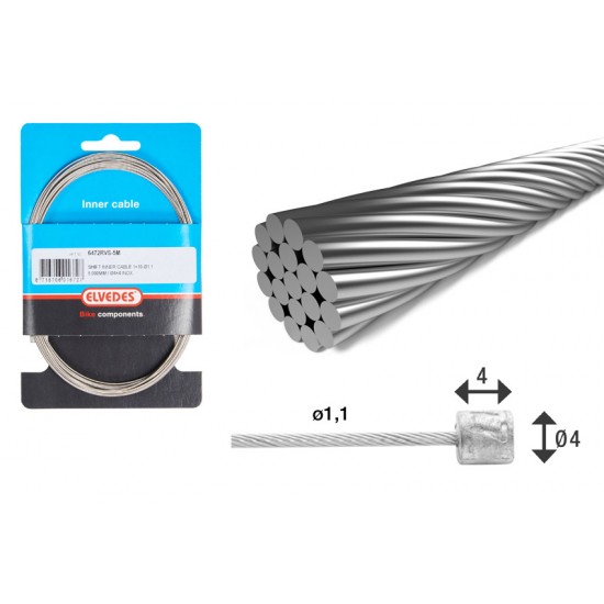 Elvedes 6472RVS-5M Stainless Inner Gear Cable (Ea)