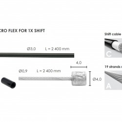 Elvedes 2023089 Micro Flex 3.2mm Cable Kit for 1x Shift Elvedes 2023089 Micro Flex 3.2mm Cable Kit for 1x Shift