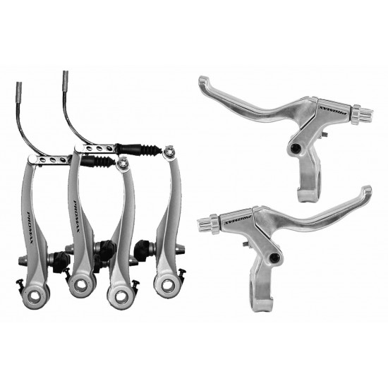 Complete 360840 Alloy V-Brakes PROMAX – Silver FULL SET