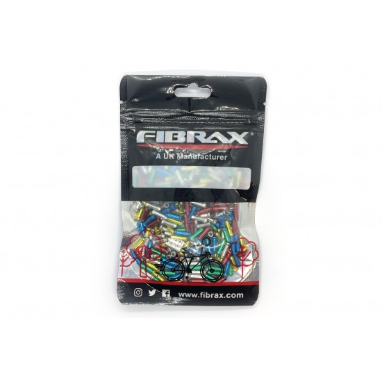 Fibrax Alloy Brake Cable Crimp On Bag of 500 – Multi Coloured Fibrax Alloy Brake Cable Crimp On Bag of 500 – Multi Coloured