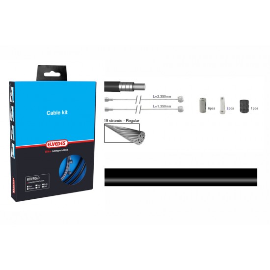 Elvedes 2015009 Basic Brake Cable Kit – Black