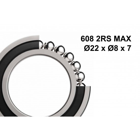 Elvedes 2020053 MAX Sealed Bearing 608 2RS MAX Elvedes 2020053 MAX Sealed Bearing 608 2RS MAX
