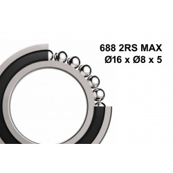 Elvedes 2020054 MAX Sealed Bearing 688 2RS MAX