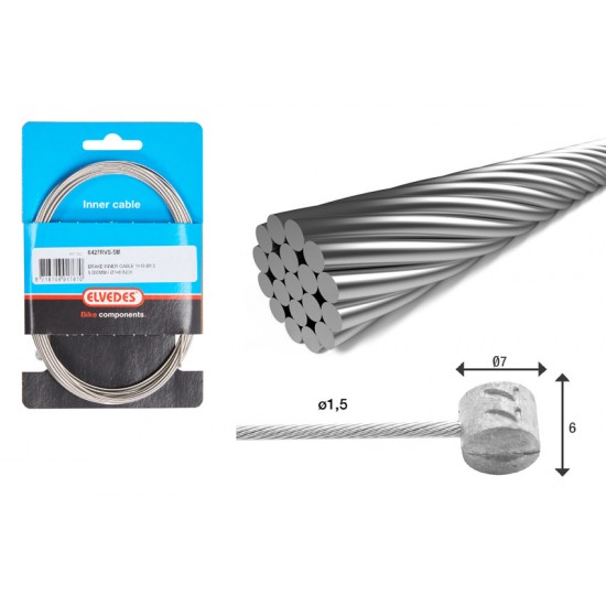 Elvedes 6427RVS-5M Stainless Inner Brake Cable – ATB Ea Elvedes 6427RVS-5M Stainless Inner Brake Cable – ATB Ea