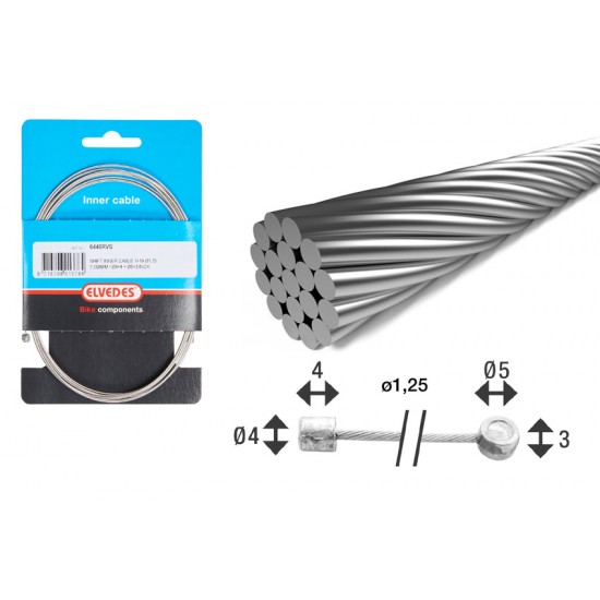 Elvedes 6446RVS Stainless Inner Gear Cable Ea