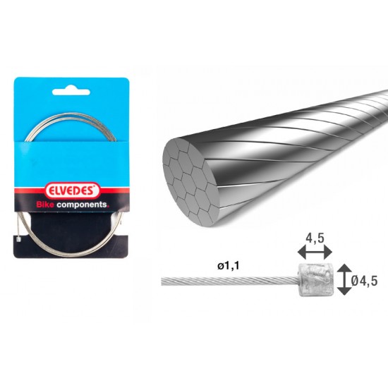 Elvedes 6472RVS-SHIM-SLICK Stainless Inner Gear Cable Ea Elvedes 6472RVS-SHIM-SLICK Stainless Inner Gear Cable Ea