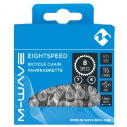 M-WAVE 301907 8 Speed Chain – Silver/Grey M-WAVE 301907 8 Speed Chain – Silver/Grey