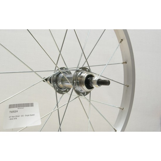 CD Wheel 18″ Rear Wheel – S/S – Single Speed – Silver ATB CD Wheel 18″ Rear Wheel – S/S – Single Speed – Silver ATB