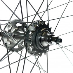 CD Wheel Mach1 700c Rear Fixed Wheel – 120mm OLD x 32H, Silver with 16T Sprocket