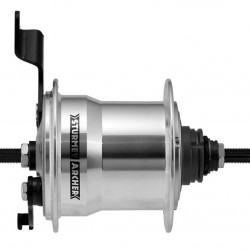Sturmey Archer Hub 4-Spd Rotary with Drum Brake 36H Sil Sturmey Archer Hub 4-Spd Rotary with Drum Brake 36H Sil