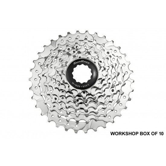 Sunrace CSM668AV 8 Speed Cassette – 11/34T Nickel WORKSHOP BOX OF 10