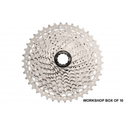 Sunrace MS3 10 Speed MTB Cassette – 11/42T Metallic WORKSHOP BOX OF 10 Sunrace MS3 10 Speed MTB Cassette – 11/42T Metallic WORKSHOP BOX OF 10