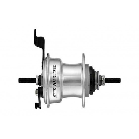 Sturmey Archer Hub 3-Spd Rotary 70mm Drum Brk 36H Sil Sturmey Archer Hub 3-Spd Rotary 70mm Drum Brk 36H Sil